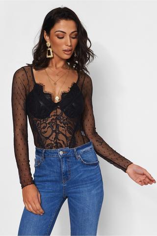 Coco Black Lace Bodysuit