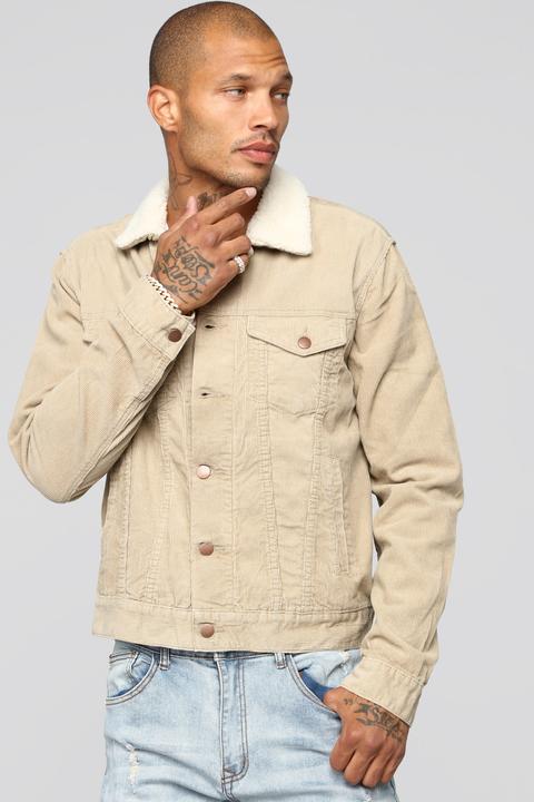 jean jacket and khakis