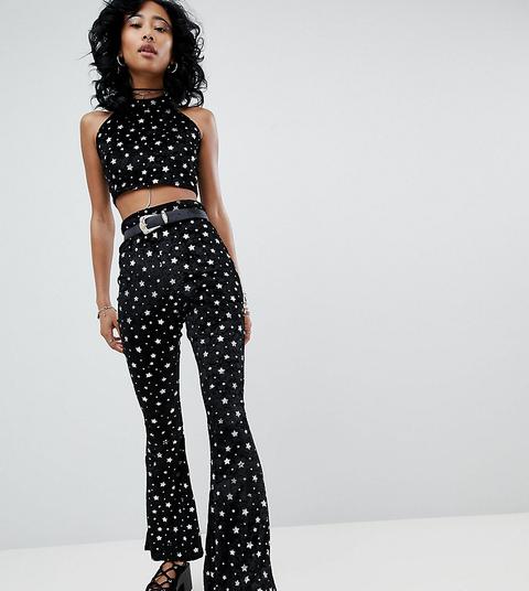 Rokoko flared trousers in black velvet, ASOS