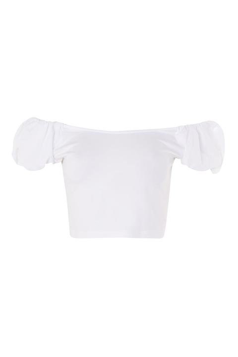 Bubble Sleeve Cropped Top