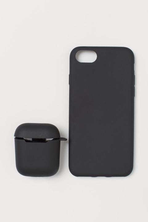 Iphone Case And Airpod Case - Black