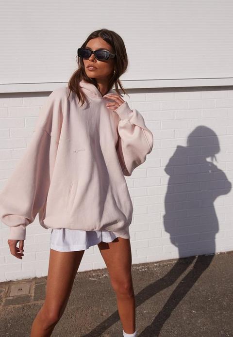 Re_styld Pink Pocket Oversized Hoodie, Pink