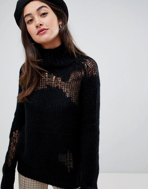 Glamorous - Maglione Con Collo Alto - Nero