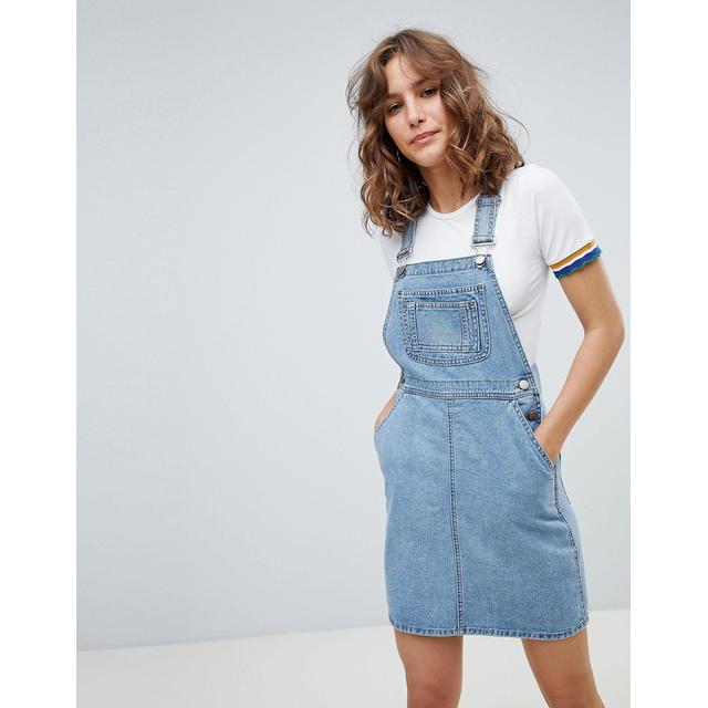 blue denim dungaree dress