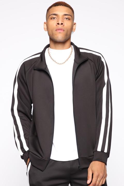 Post Track Jacket - Black/white