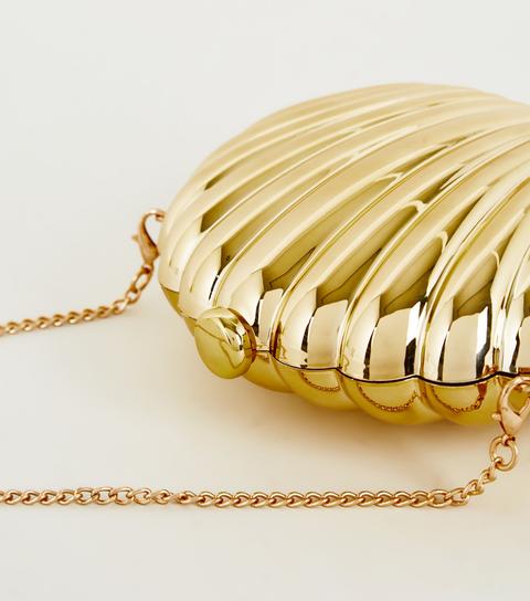 gold shell bag