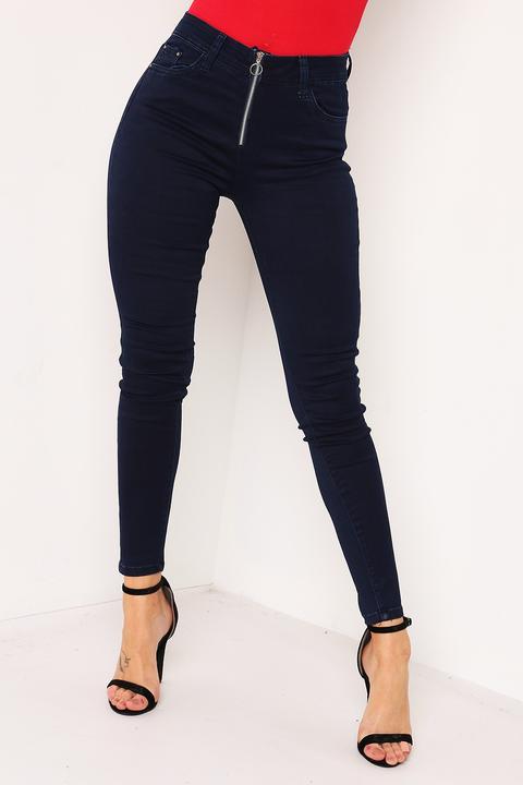 Dark Blue Skinny Ring Pull Jeans