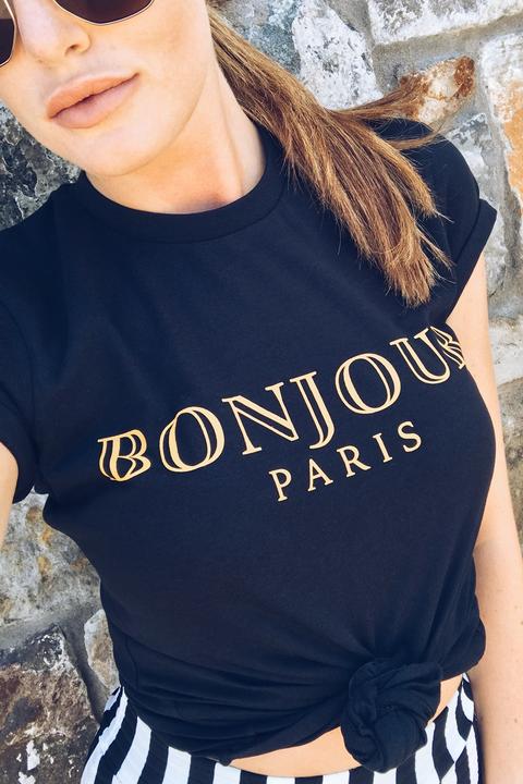 Ashanti Black Bonjour T Shirt