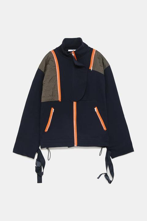 Sudadera Combinada Cremalleras