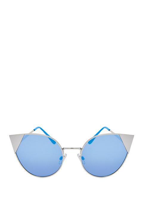 Megan Mckenna Blue Mirrored Cat Eye Sunglasses