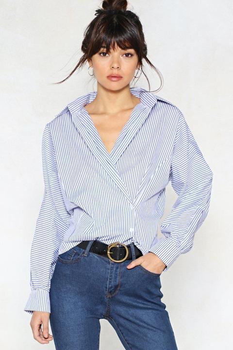 Open To Suggestions Striped Shirt