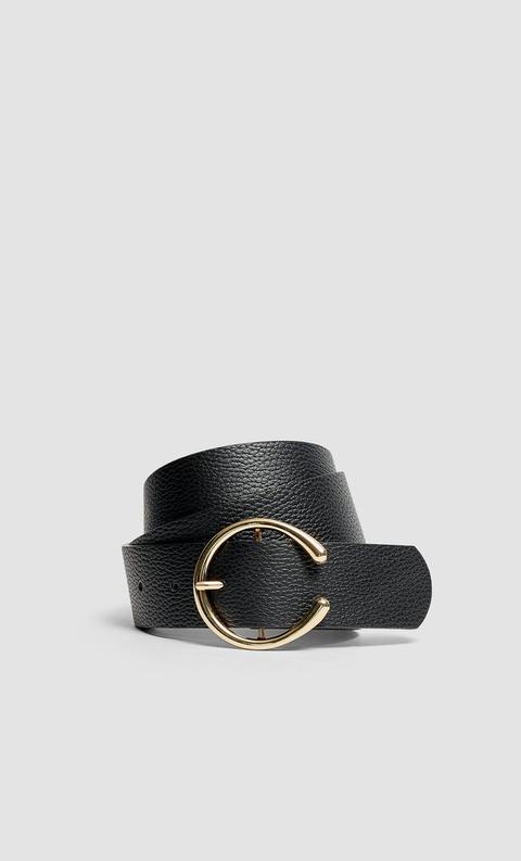 Stradivarius Ceinture À Boucle En Fer À Cheval Femme Noir 70