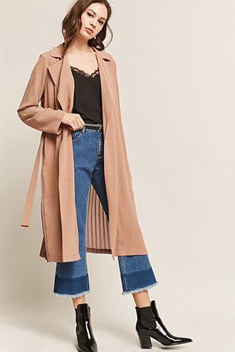 pleated duster coat