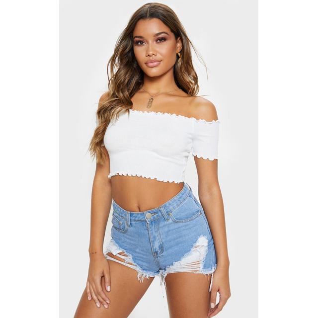 white bardot shirt top