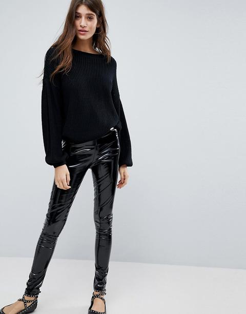 Glamorous - Leggings In Vinile - Nero