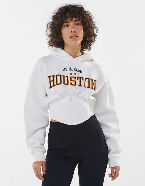 Hoodie With Embroidered Corset