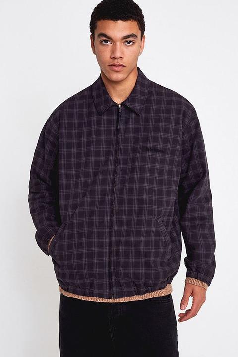 Iets Frans&hellip; Grey Checked Harrington Jacket
