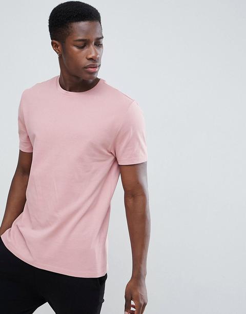 Camiseta Holgada De Piqué En Rosa De Asos Design