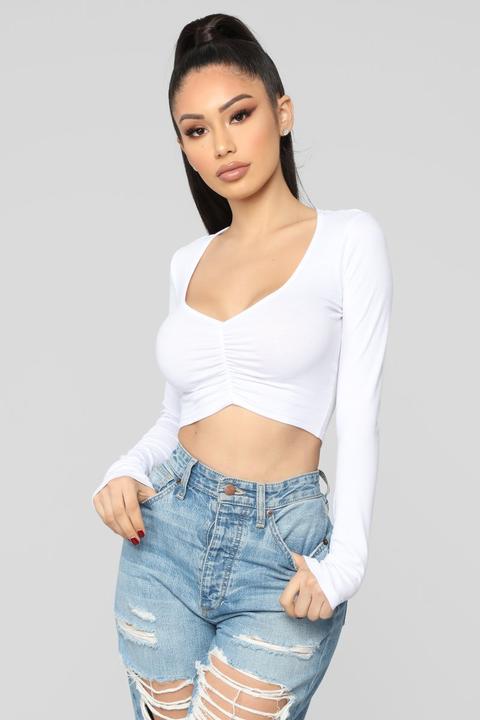 Miranda Ruched Top - White