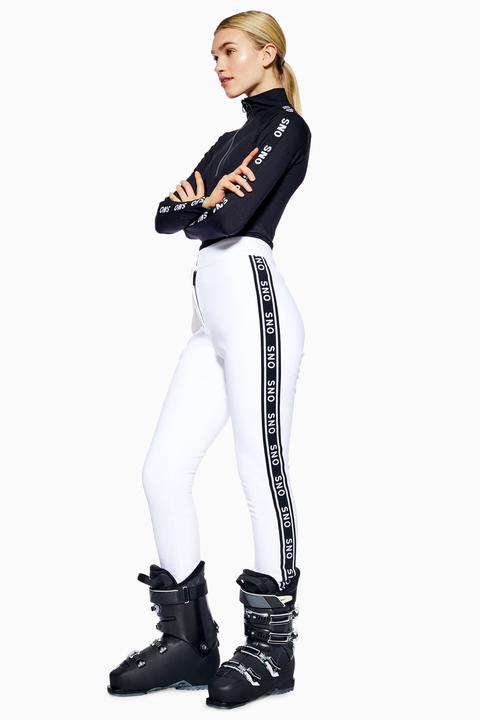 Womens **logo Fitted Trousers By Topshop Sno - White, White