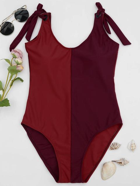 Shaping Colorblock One Piece Swimsuit