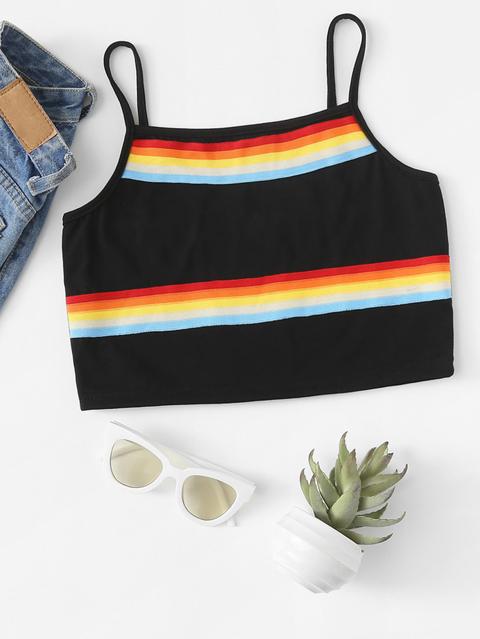 Top Cami Crop A Righe