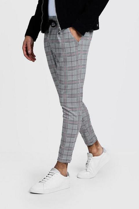 Prince Of Wales Red Check Smart Jogger