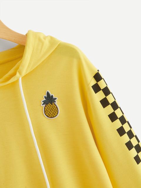 pineapple patch crop hoodie