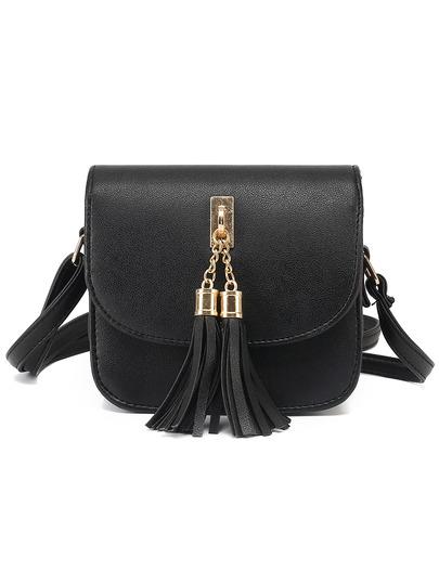 Bolso Flecos Embellecido Negro