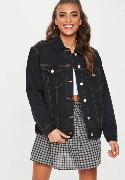 dark blue oversized denim jacket