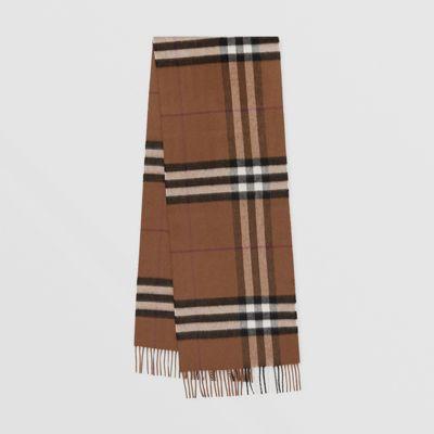 Bufanda Clásica En Cachemir A Cuadros (marrón Abedul) | Burberry® Oficial