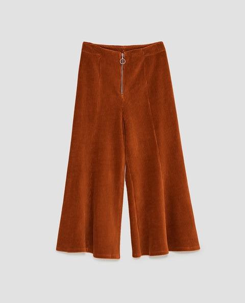 Pantaloni Culotte Velluto A Costine