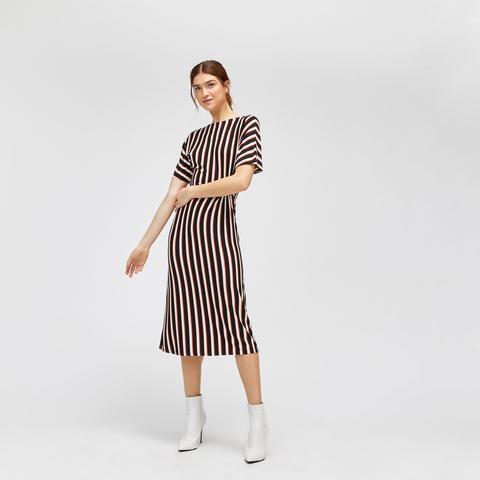 Vertical Stripe Twist Dress