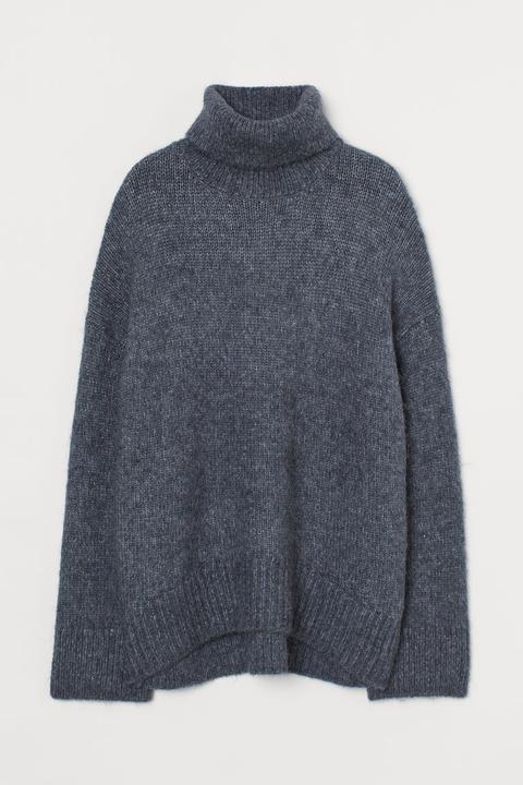 Polo-neck Jumper - Blue