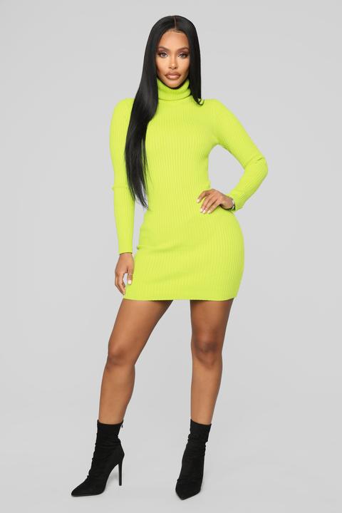 lime jumper dress