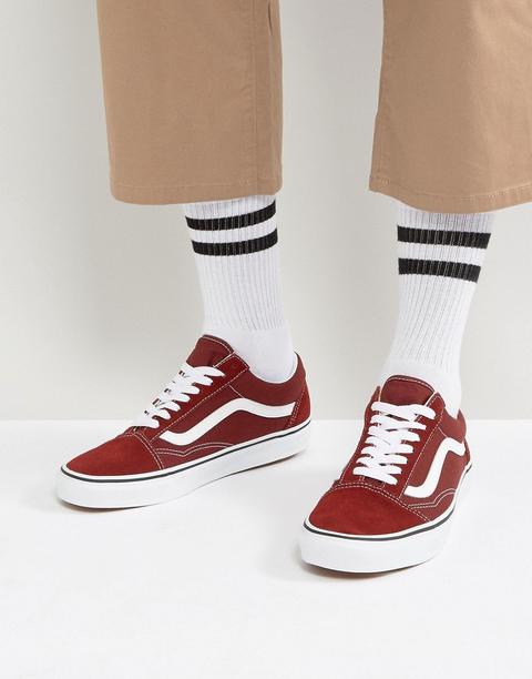 Vans - Old Skool Va38g1ovk - Scarpe Da Ginnastica Di Tela Rosse - Rosso