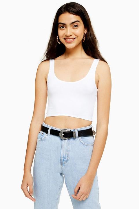 White Cropped Camisole Top