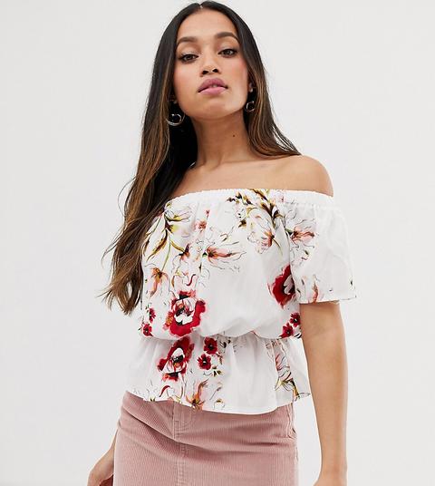 Parisian Petite - Top Con Spalle Scoperte E Stampa A Fiori - Multicolore
