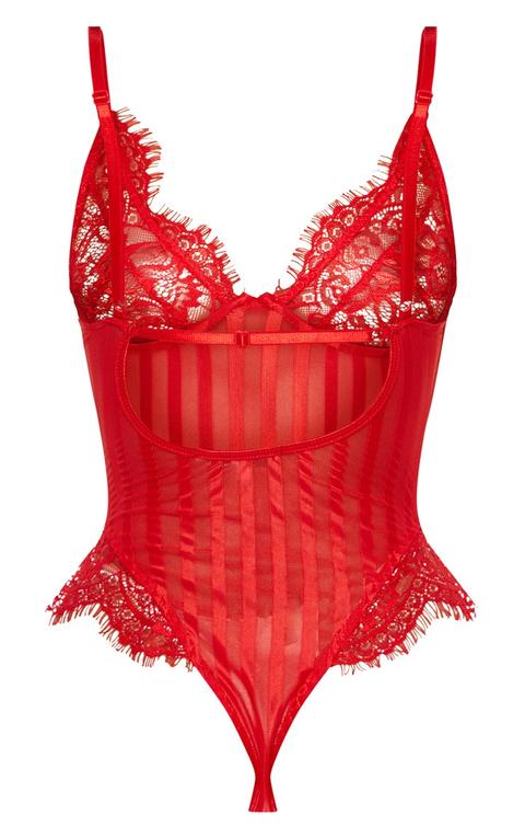Red Striped Lace Body