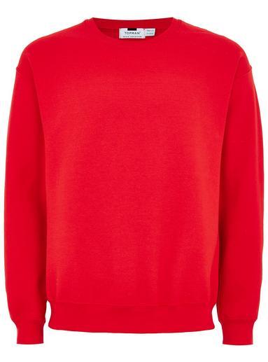 Mens Red Oversized Sweatshirt, Red