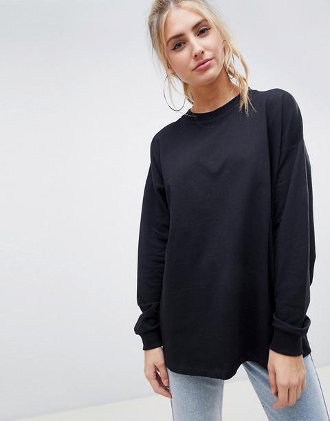 Asos Design - Felpa Oversize Leggera Nera - Nero