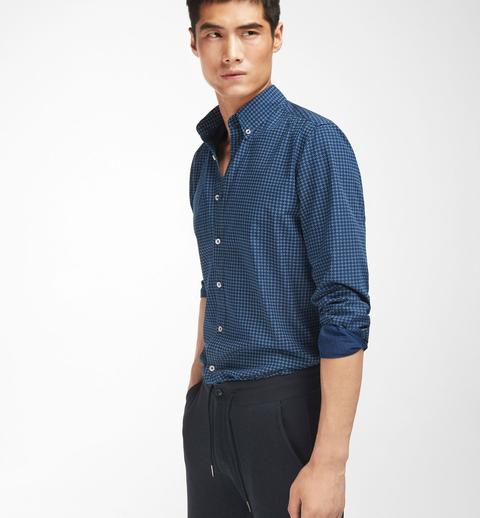 Camisa Denim Estampada Slim