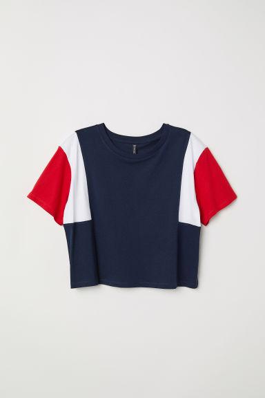 H & M - Camiseta Corta - Azul