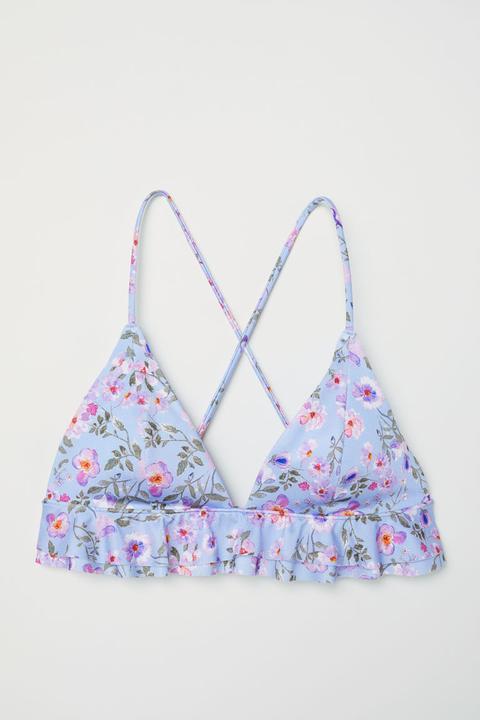 Top De Bikini De Triángulo - Azul