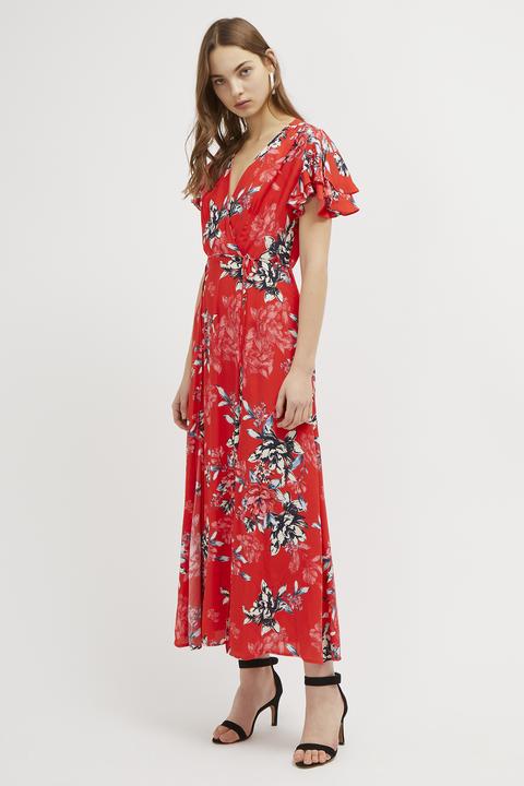 Coletta Maxi Tea Dress - Bright Flame Multi