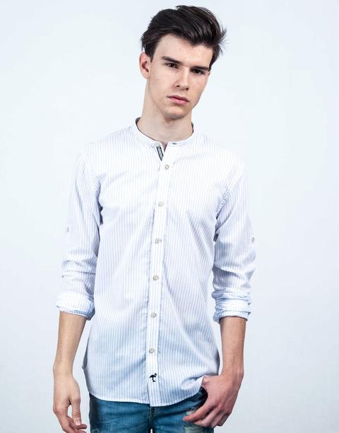 Camisa Mao Rayas Finas Blanco