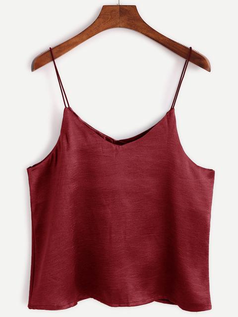 Top Estilo Swing Con Tirante Fino - Borgoña
