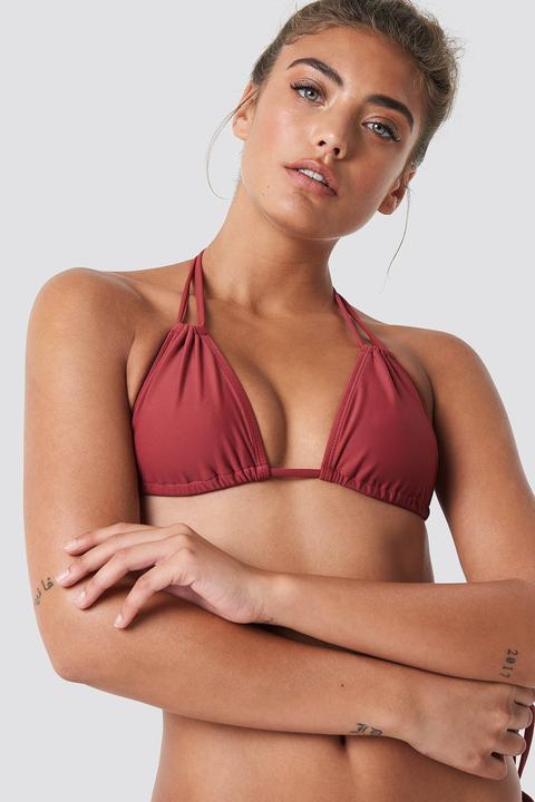 Na-kd Swimwear Double Neck Strap Triangle Bikini - Red