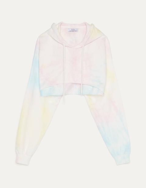 Sudadera Cropped Con Tie Dye