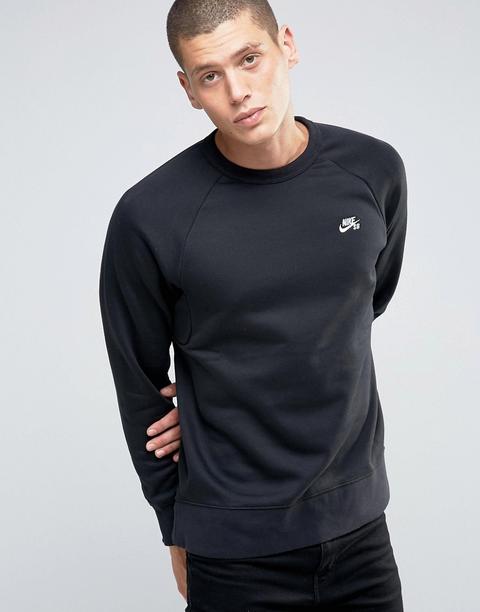 Sudadera Con Cuello Redondo Negra Icon 800153-010 De Nike Sb